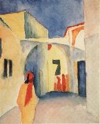 August Macke Bilck in eine Gasse in Tunis oil painting artist
